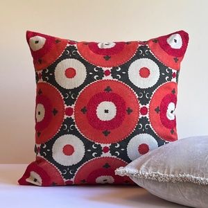 Suzani Pillow Cover Designer Fabric 22 x 22 Inches